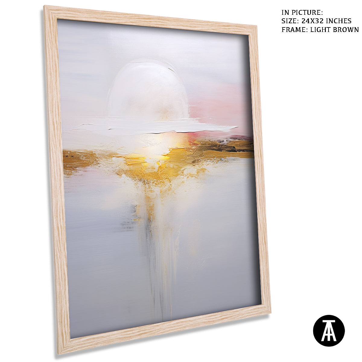 Sample Artwork in Light Brown Frame