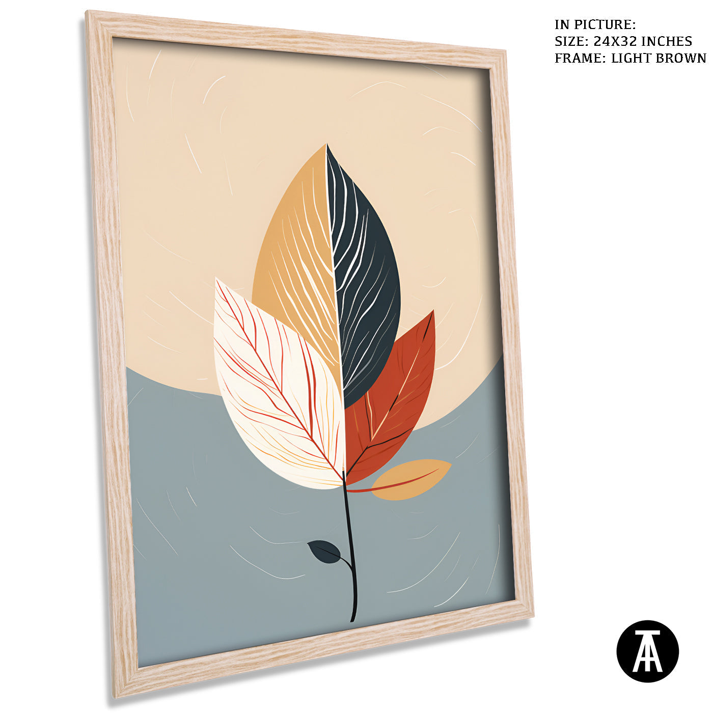 Artwork in Dark Brown Frame