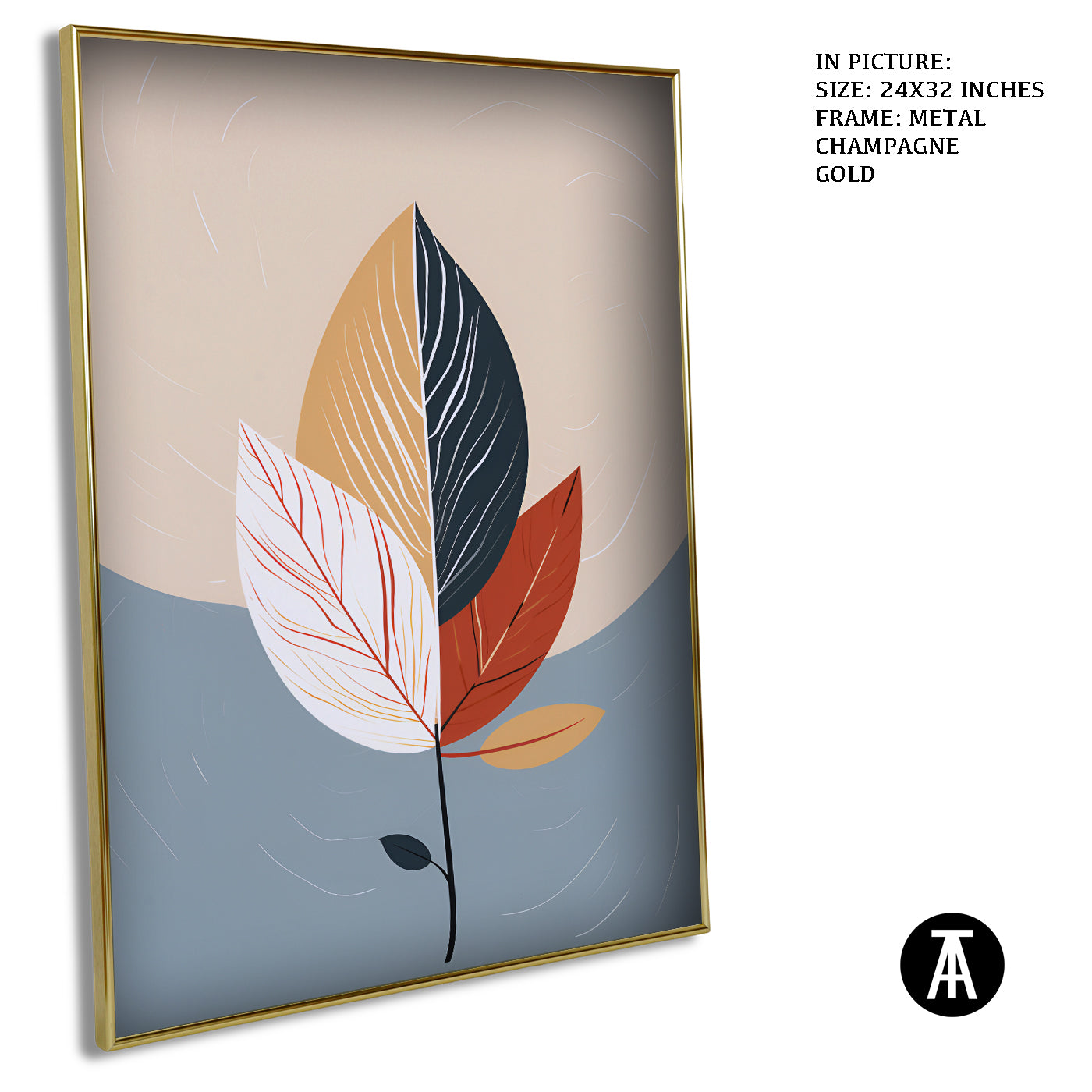 Artwork in Light Brown Frame