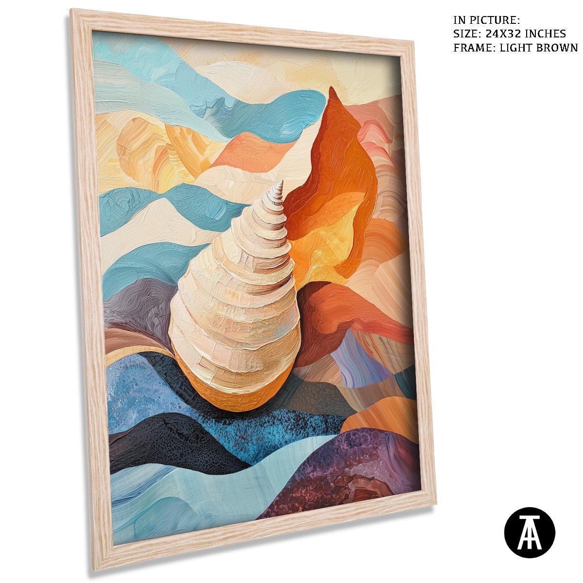 Artwork in Dark Brown Frame