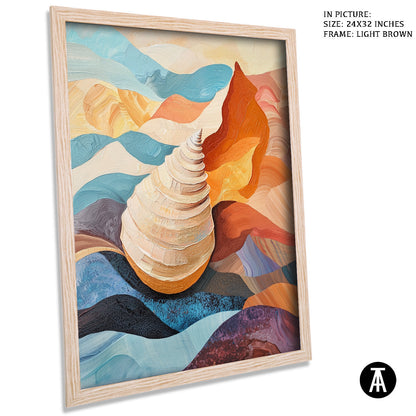 Artwork in Dark Brown Frame