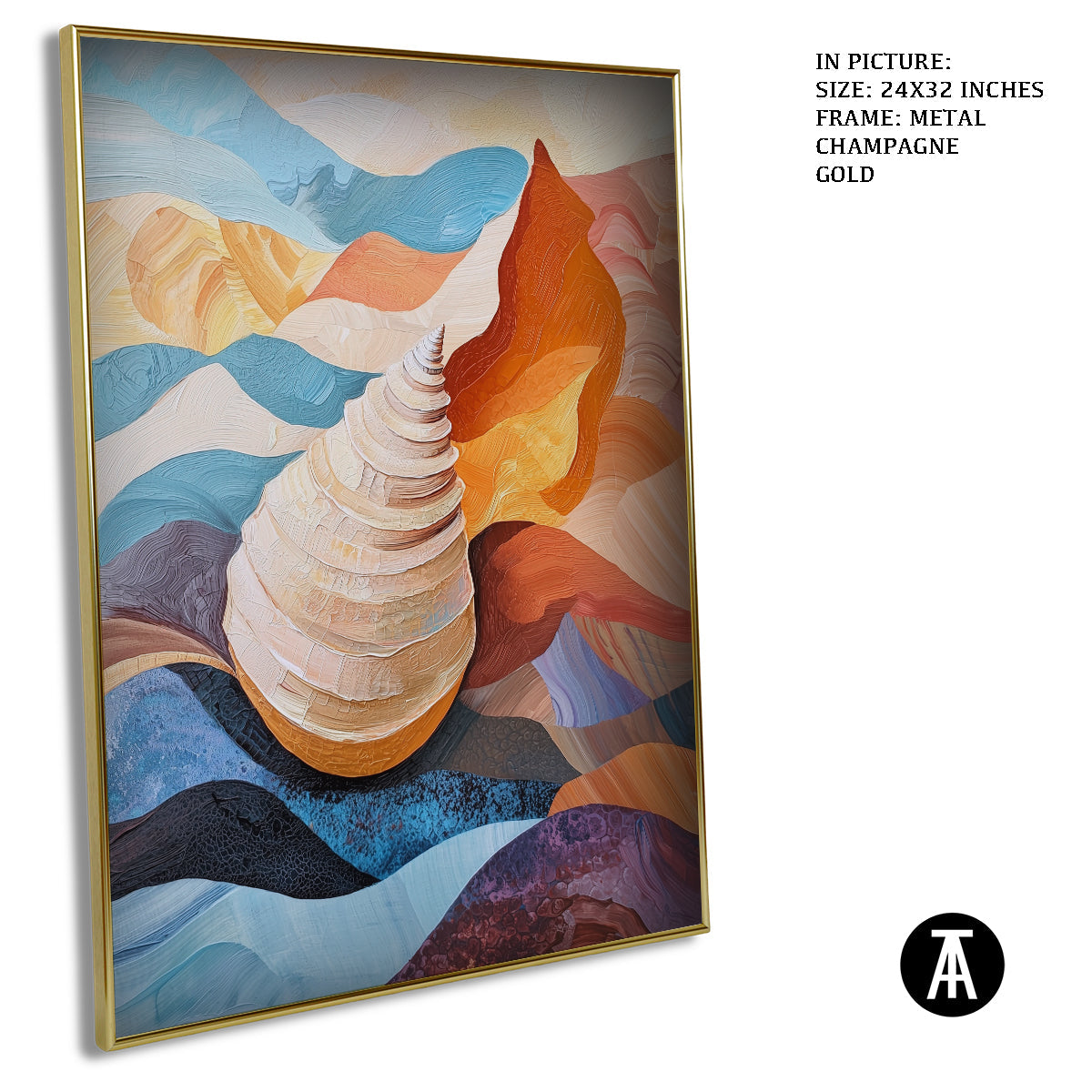 Artwork in Light Brown Frame