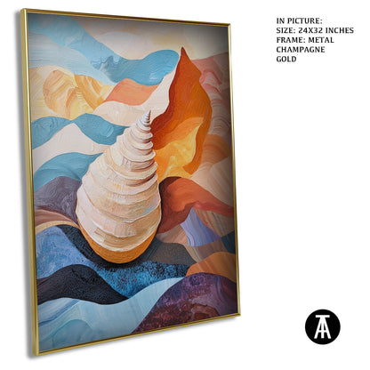 Artwork in Light Brown Frame