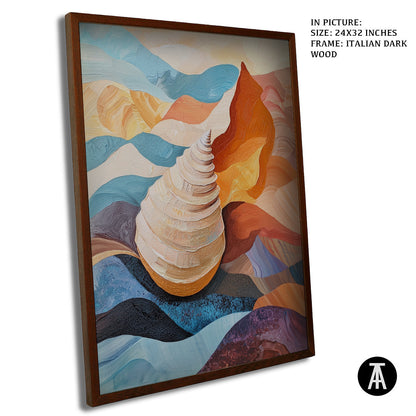 Artwork in Dark Wood Frame