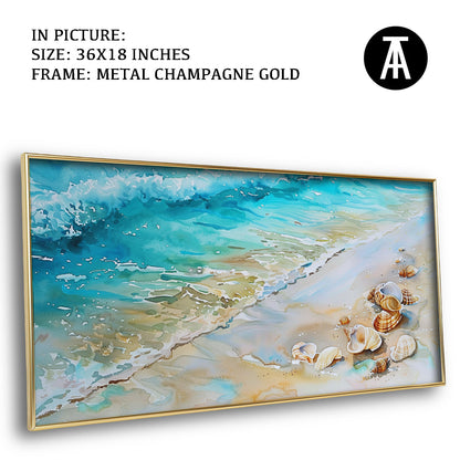Artwork in Light Brown Frame
