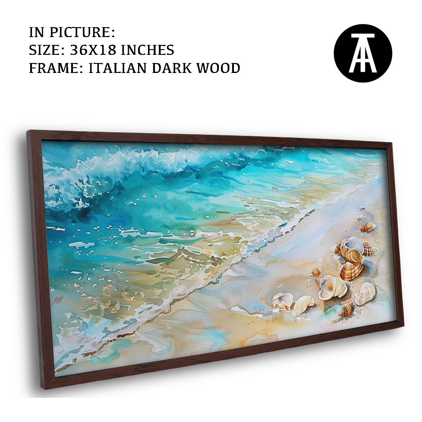 Artwork in Dark Wood Frame