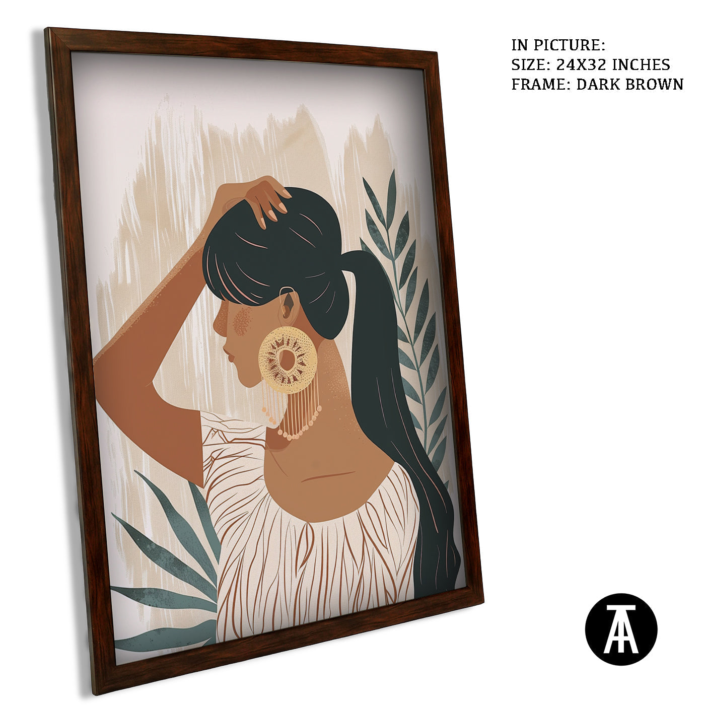 Artwork in Dark Brown Frame