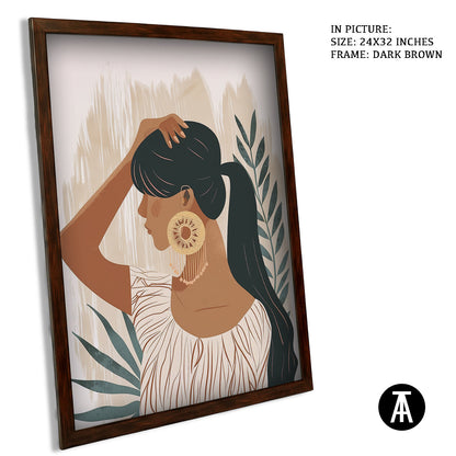 Artwork in Dark Brown Frame