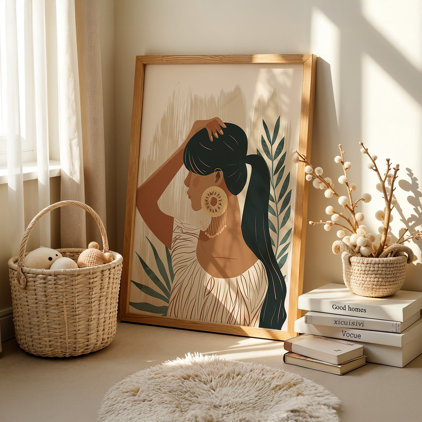 Boho Art Painting in a Lifestyle Setting
