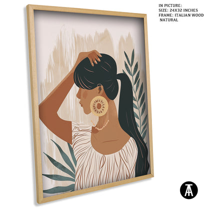 Artwork in Natural Wood Frame