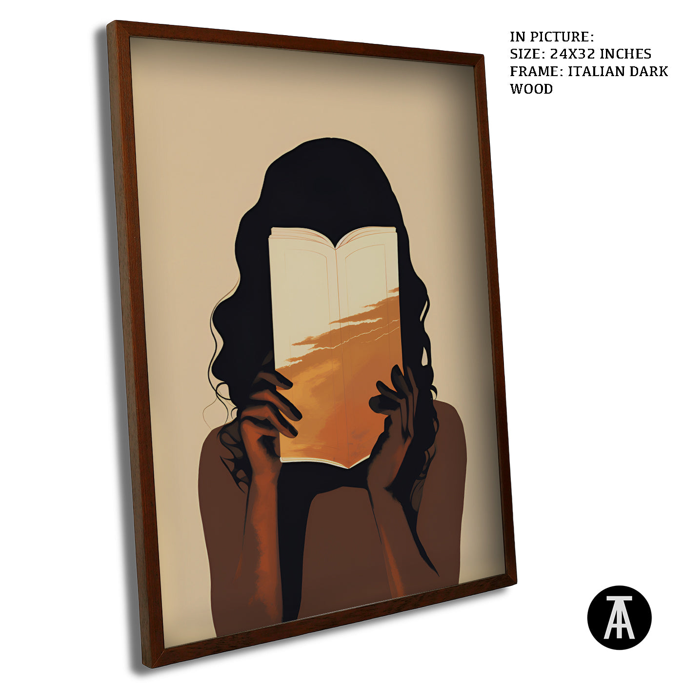 Artwork in Dark Wood Frame