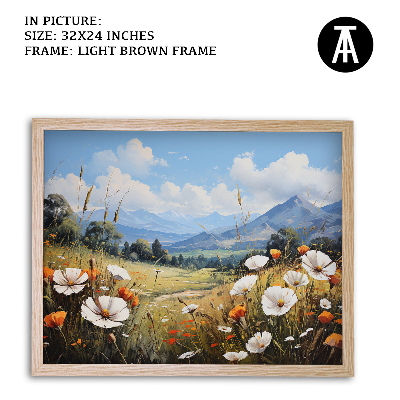 Artwork in Dark Brown Frame
