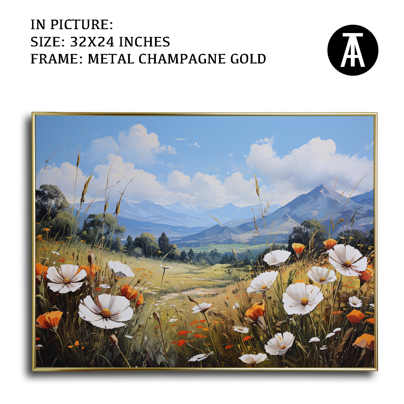 Artwork in Light Brown Frame