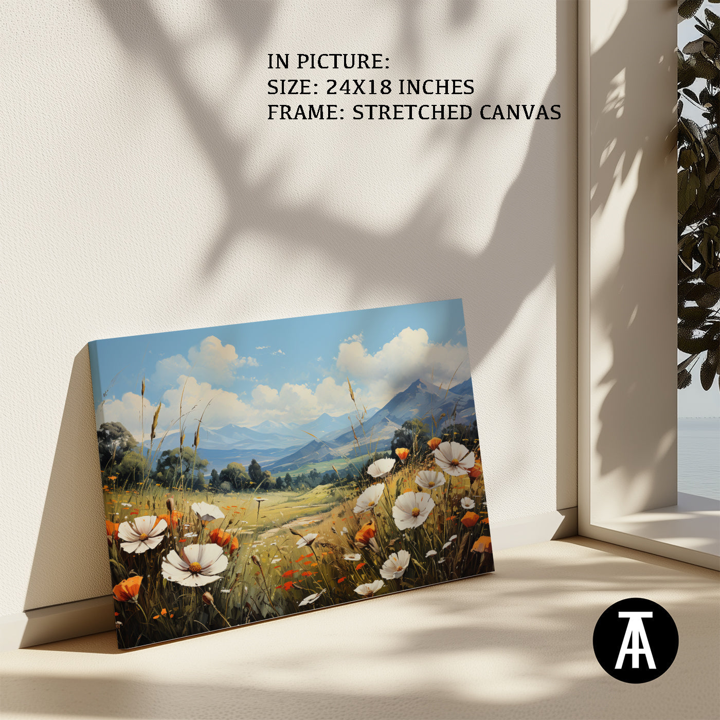 Artwork in Natural Wood Frame
