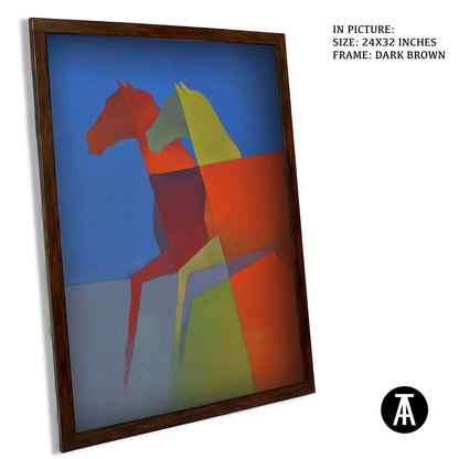 Artwork in Dark Brown Frame