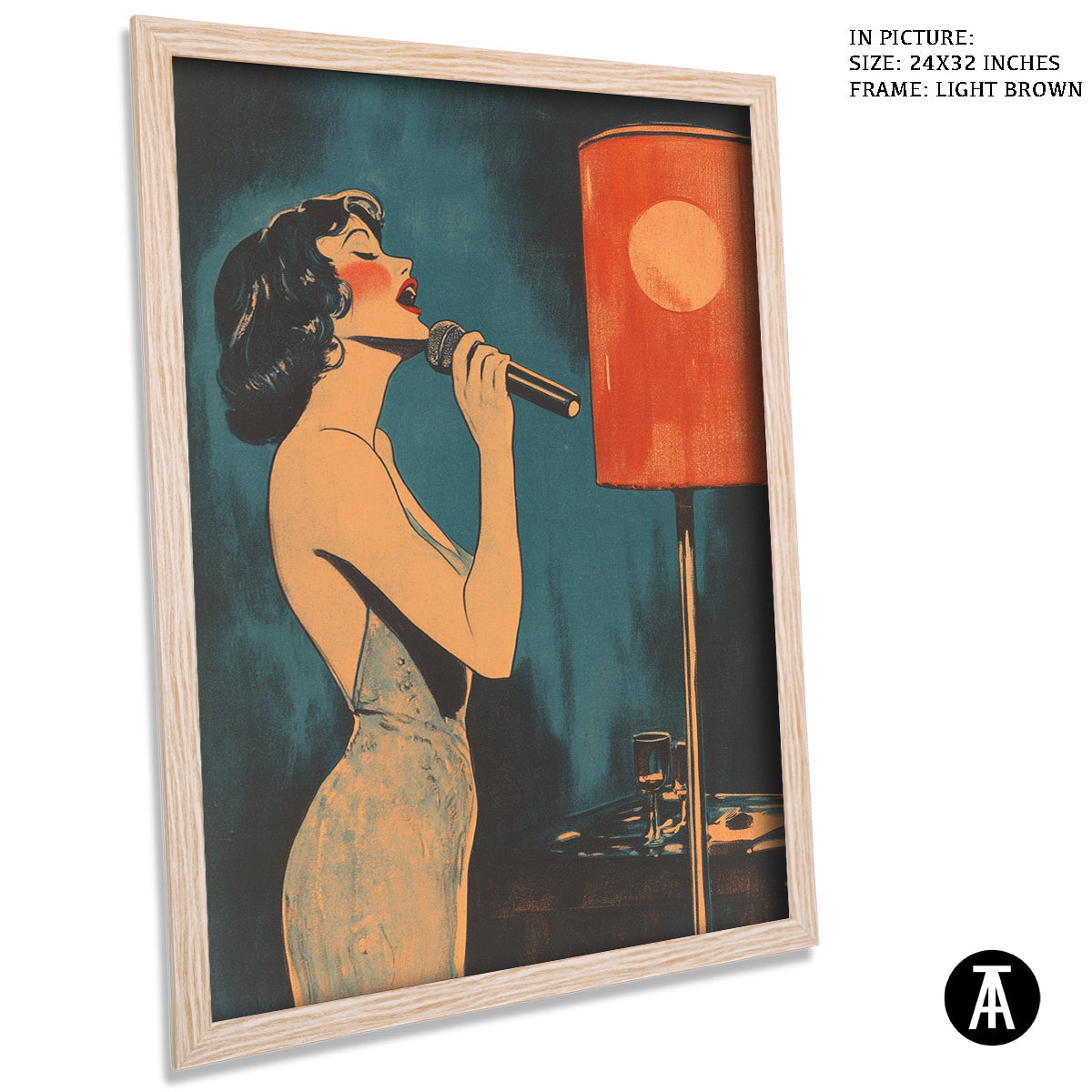 Artwork in Dark Brown Frame