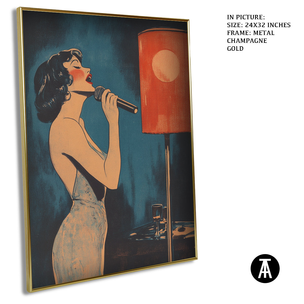 Artwork in Light Brown Frame