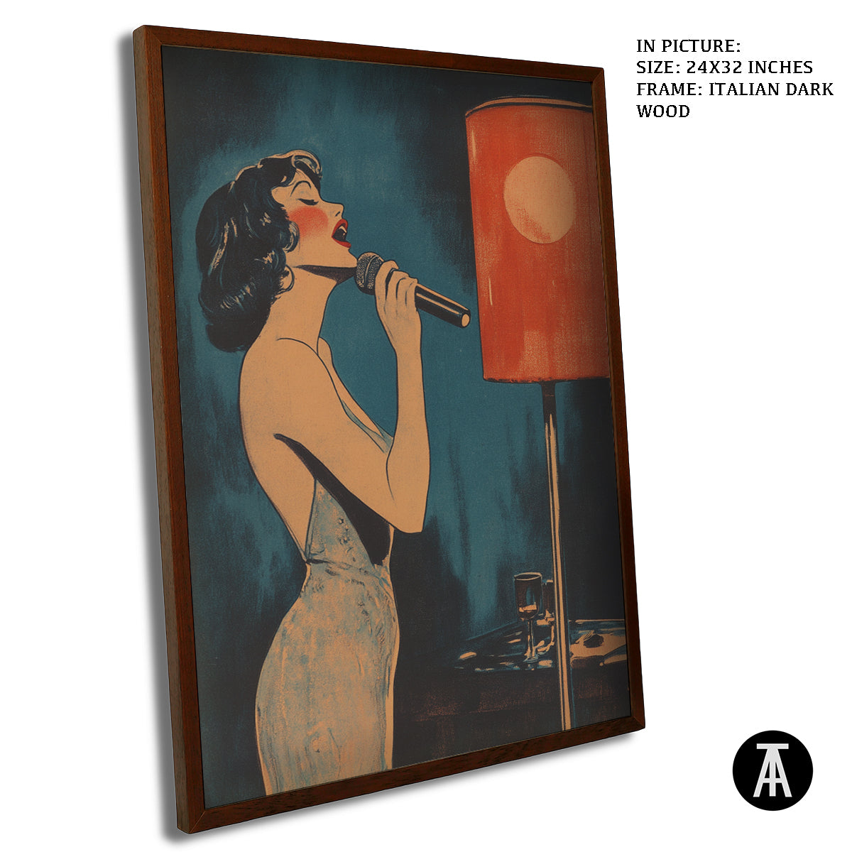 Artwork in Dark Wood Frame
