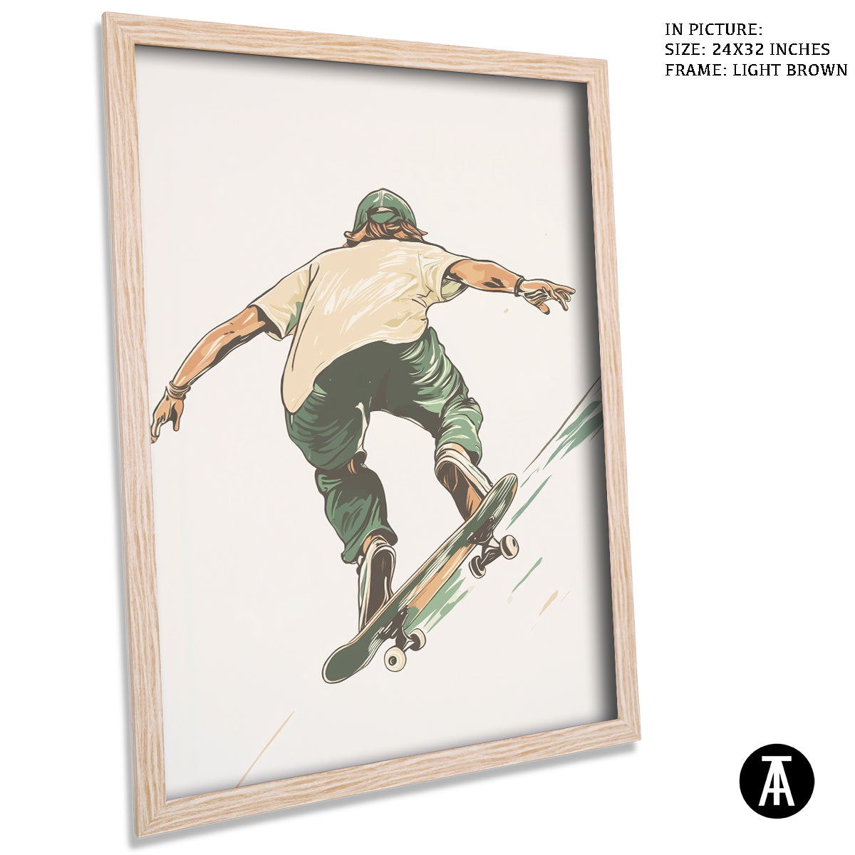 Artwork in Dark Brown Frame