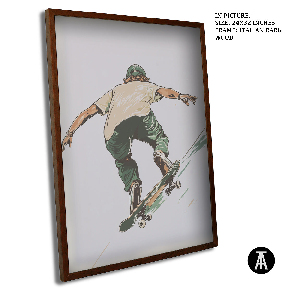 Artwork in Dark Wood Frame