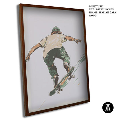 Artwork in Dark Wood Frame