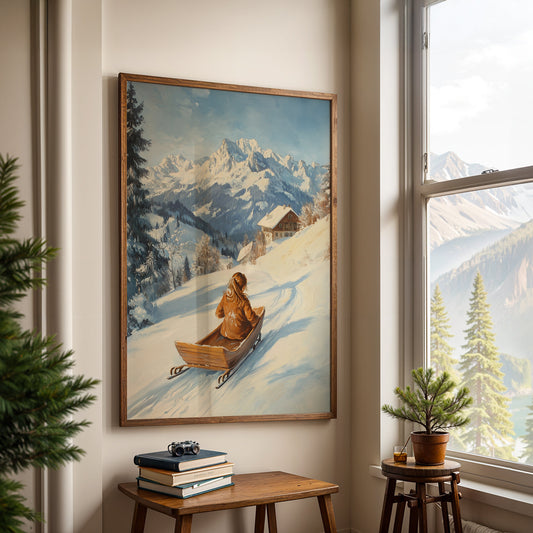 Swiss Alps Painting in a Lifestyle Setting