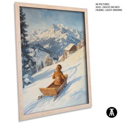 Artwork in Dark Brown Frame