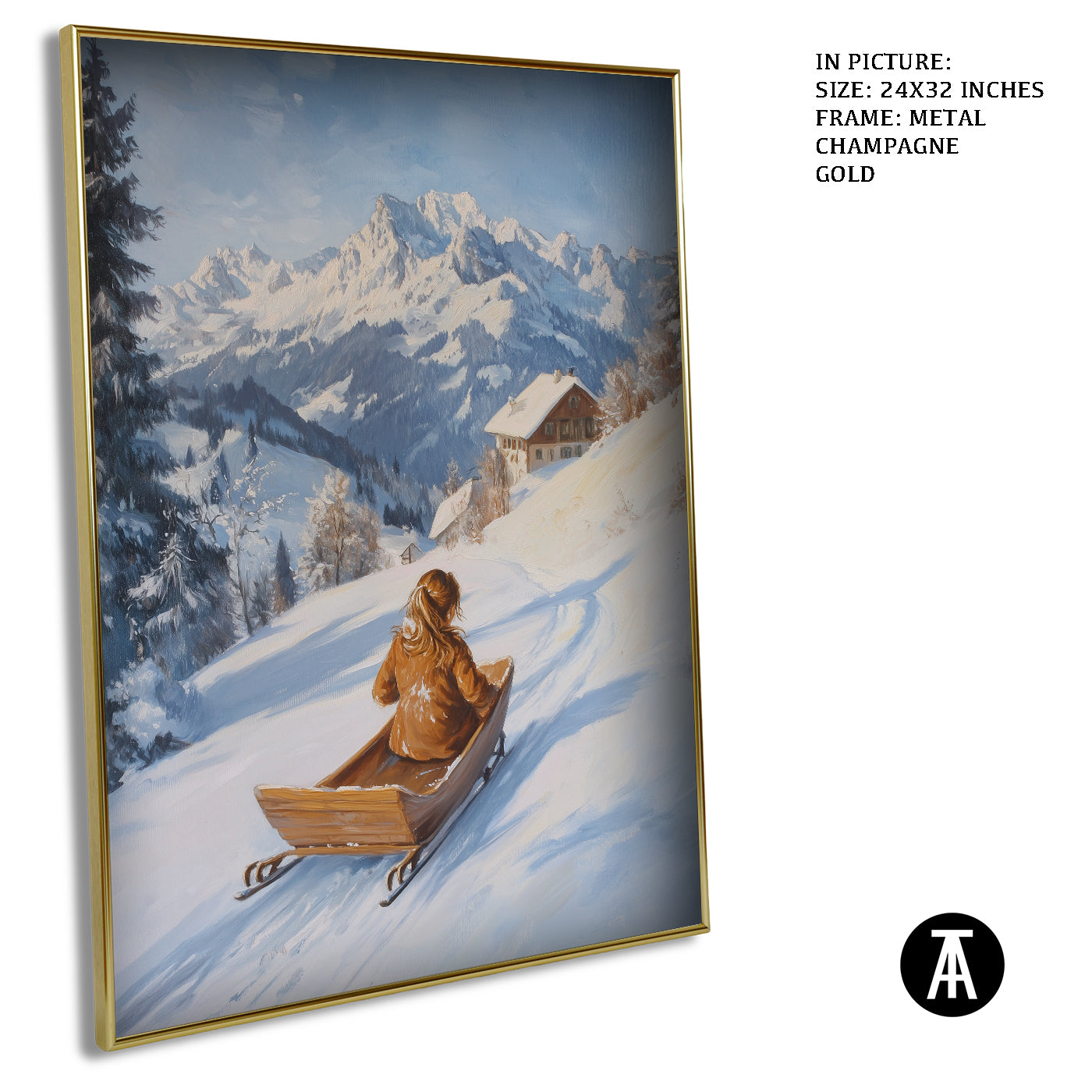 Artwork in Light Brown Frame