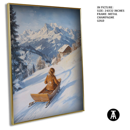 Artwork in Light Brown Frame