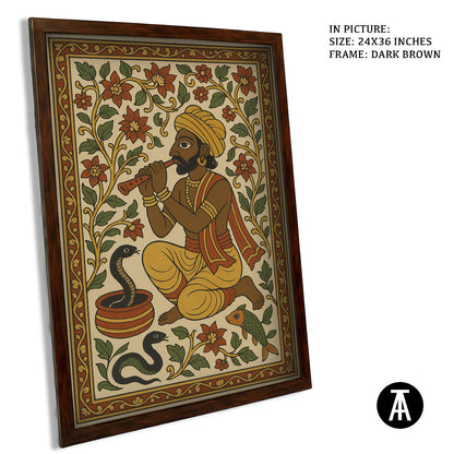 Artwork in Dark Brown Frame