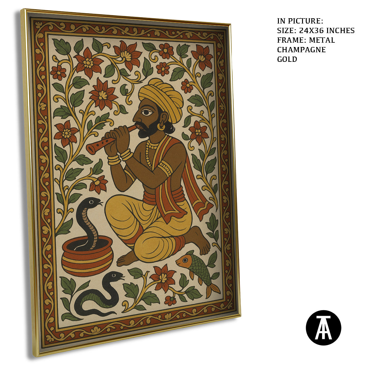 Artwork in Metal Champagne Gold Frame