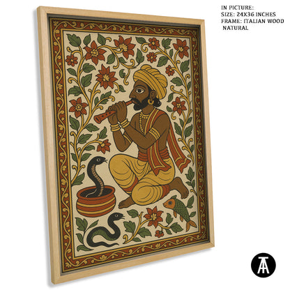 Artwork in Natural Wood Frame