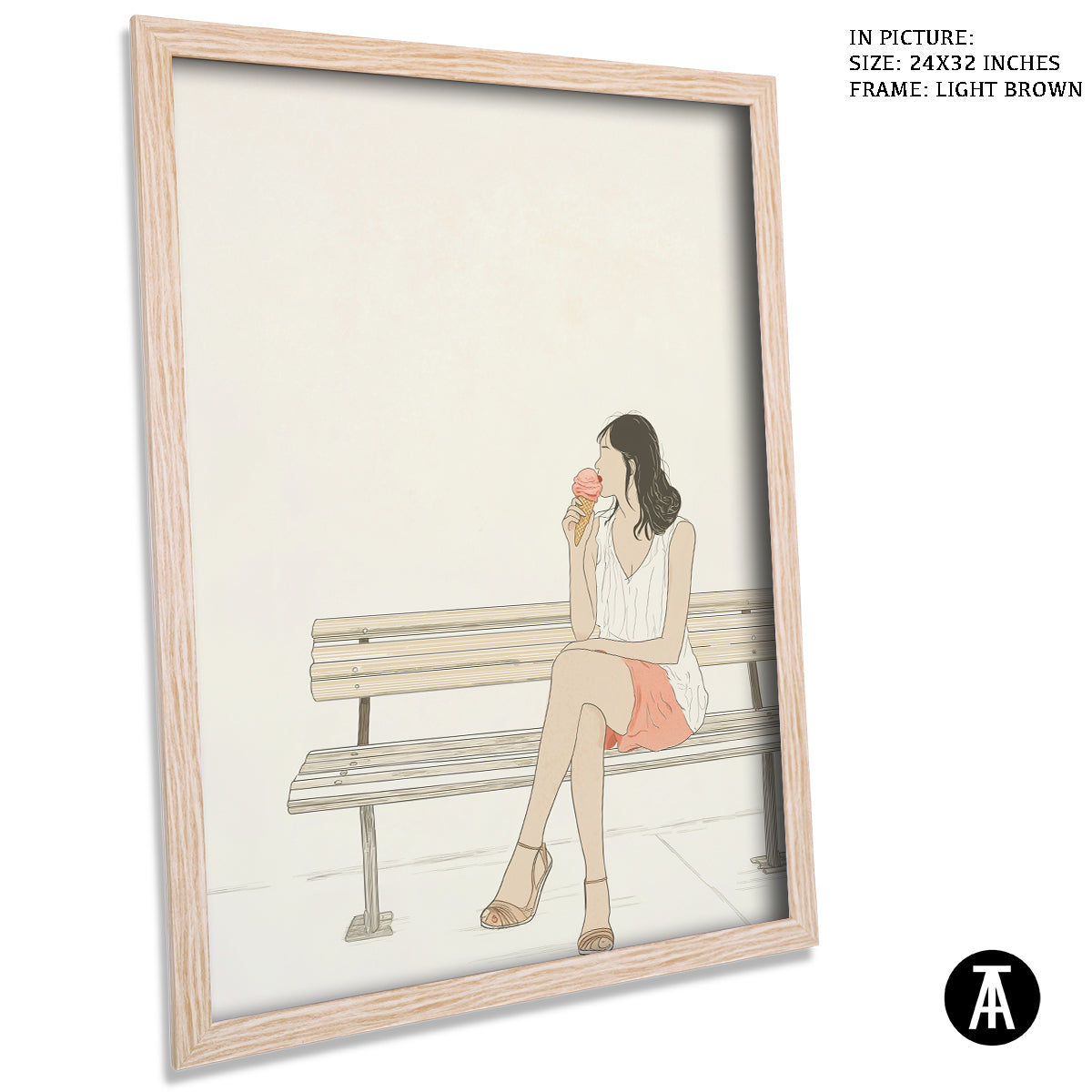 Artwork in Dark Brown Frame
