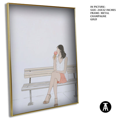 Artwork in Light Brown Frame