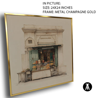 Artwork in Metal Champagne Gold Frame