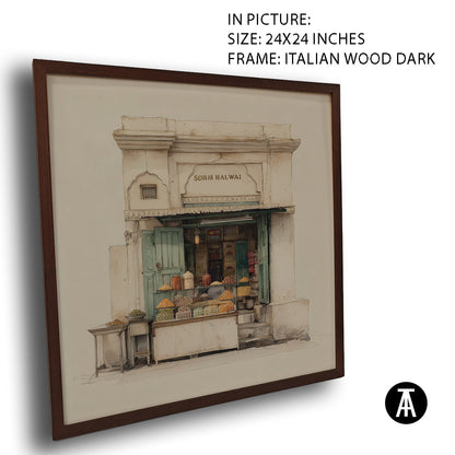 Artwork in Dark Wood Frame