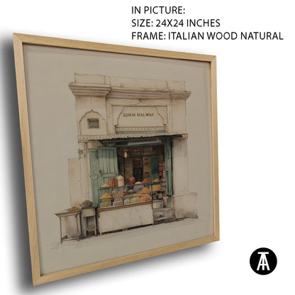 Artwork in Natural Wood Frame