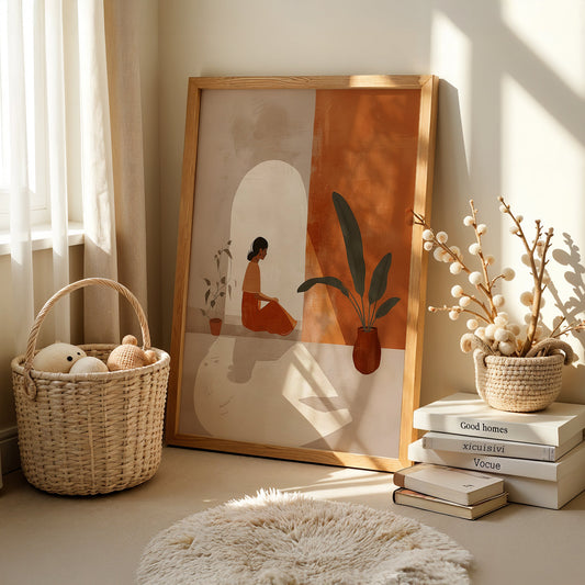 Boho Art Painting in a Lifestyle Setting