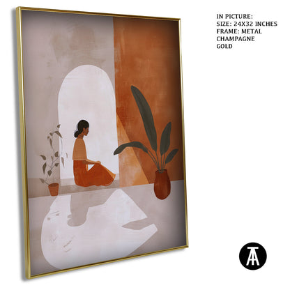 Artwork in Metal Champagne Gold Frame