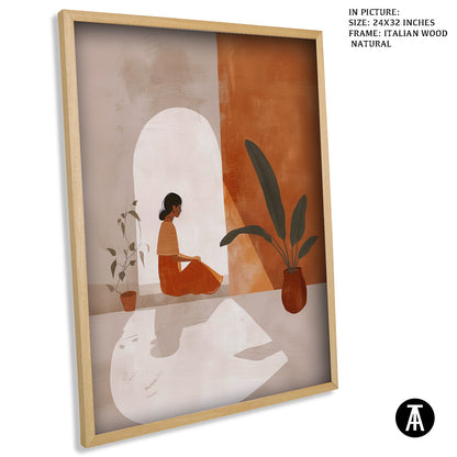 Artwork in Natural Wood Frame