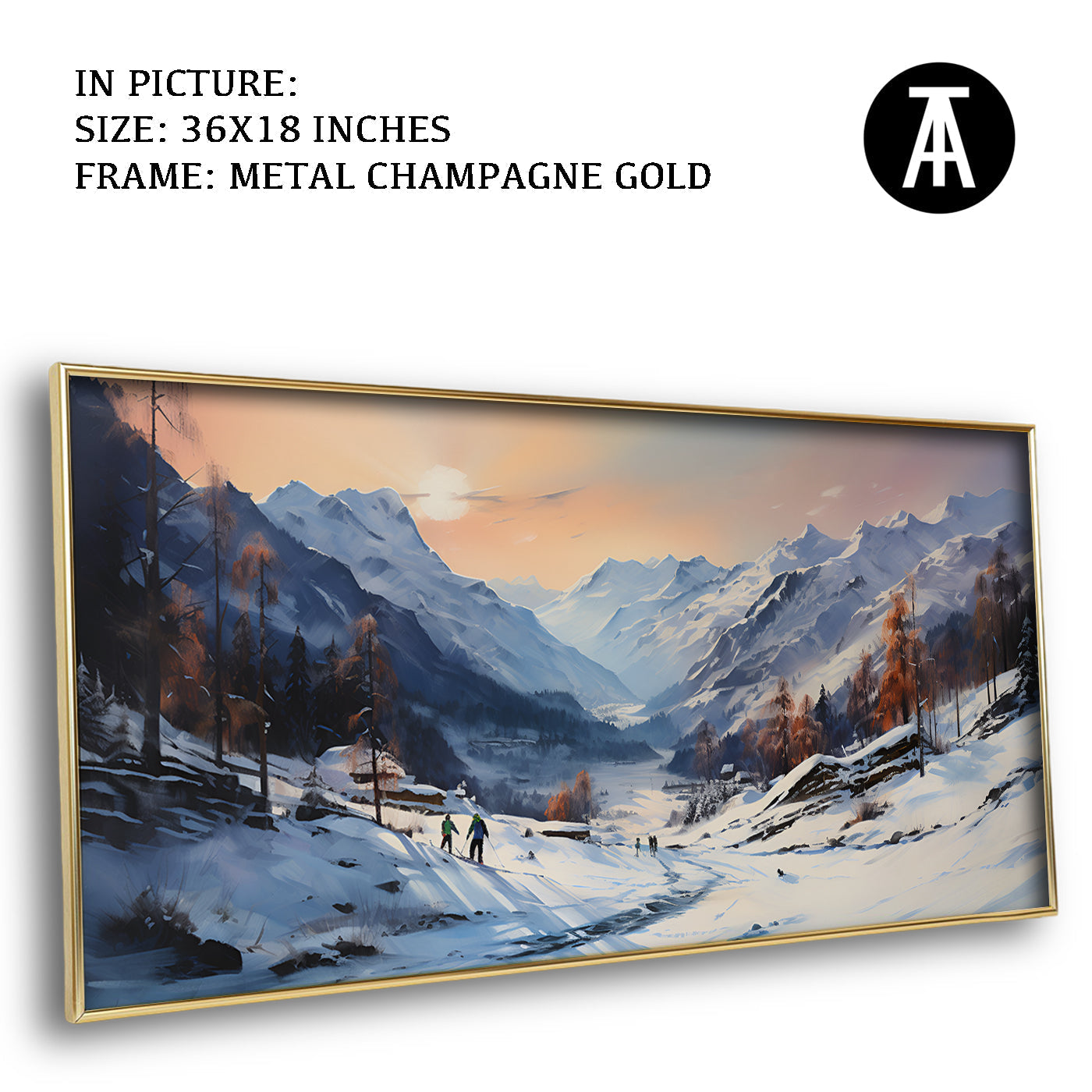 Artwork in Light Brown Frame