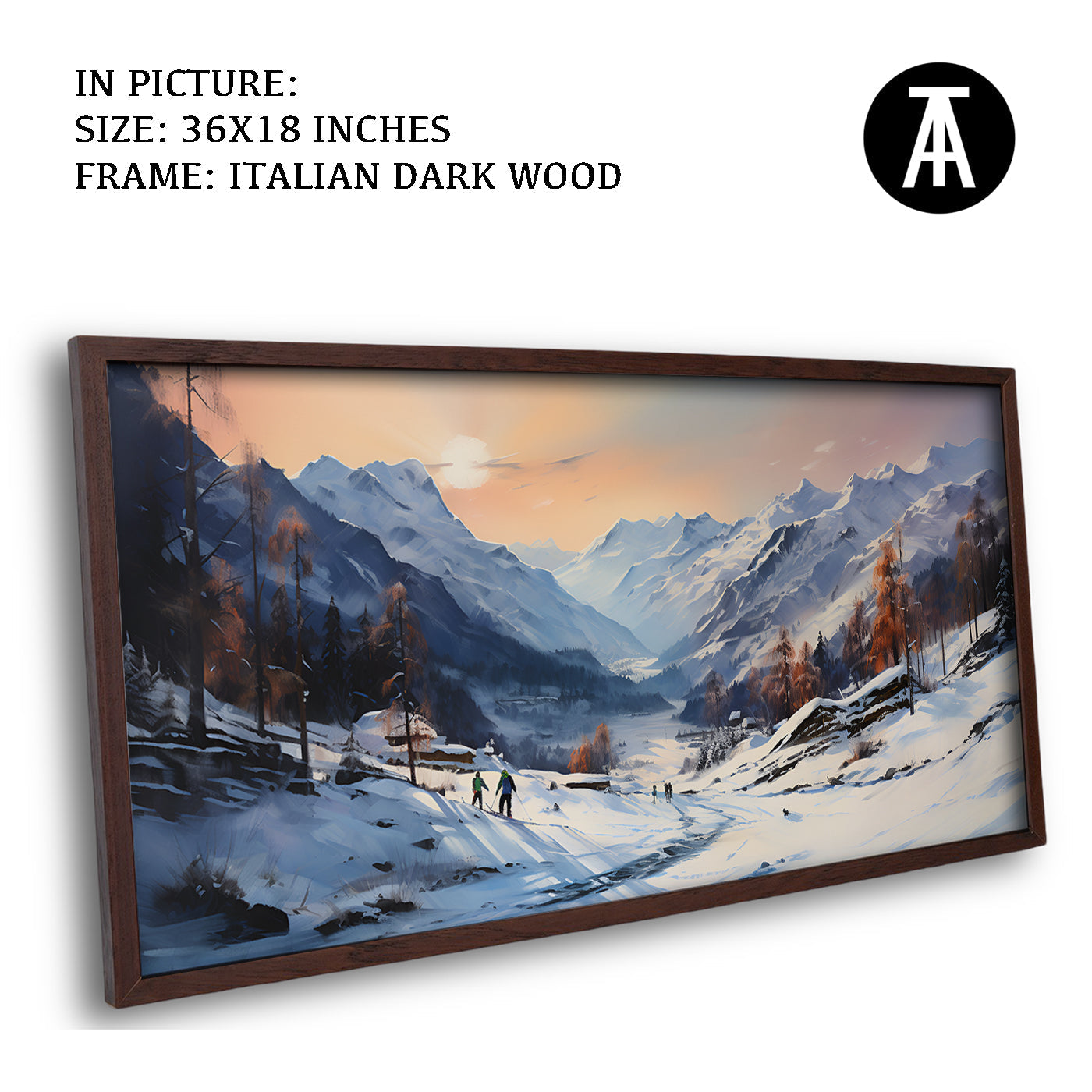 Artwork in Dark Wood Frame