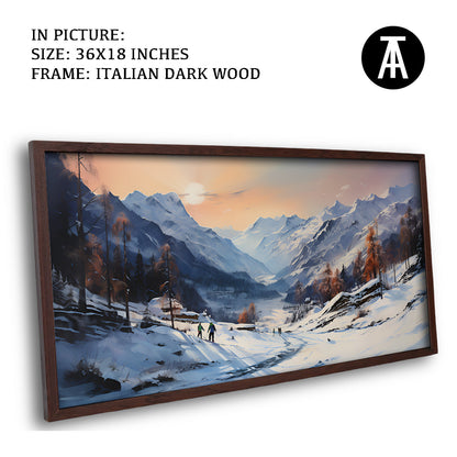 Artwork in Dark Wood Frame