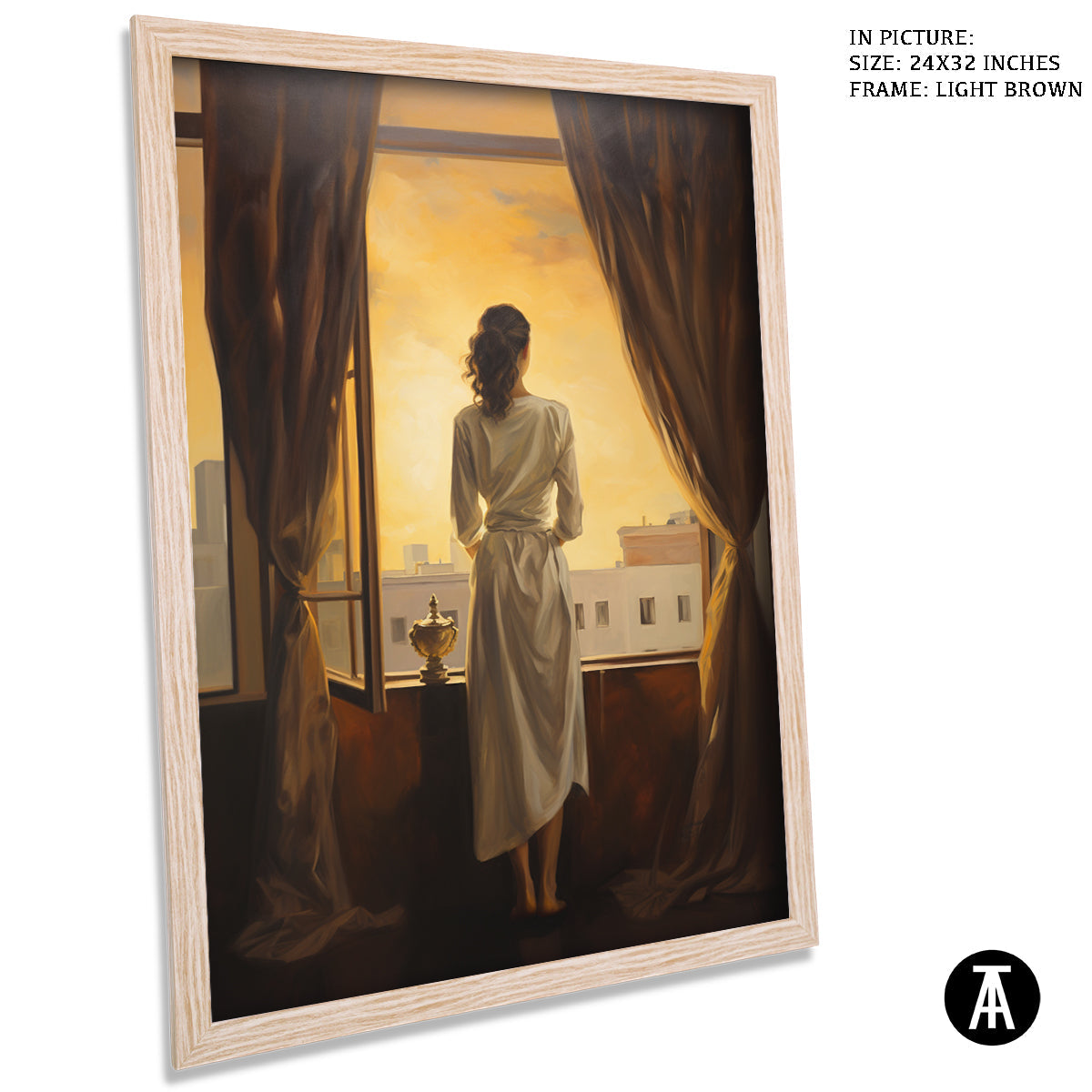 Artwork in Dark Brown Frame