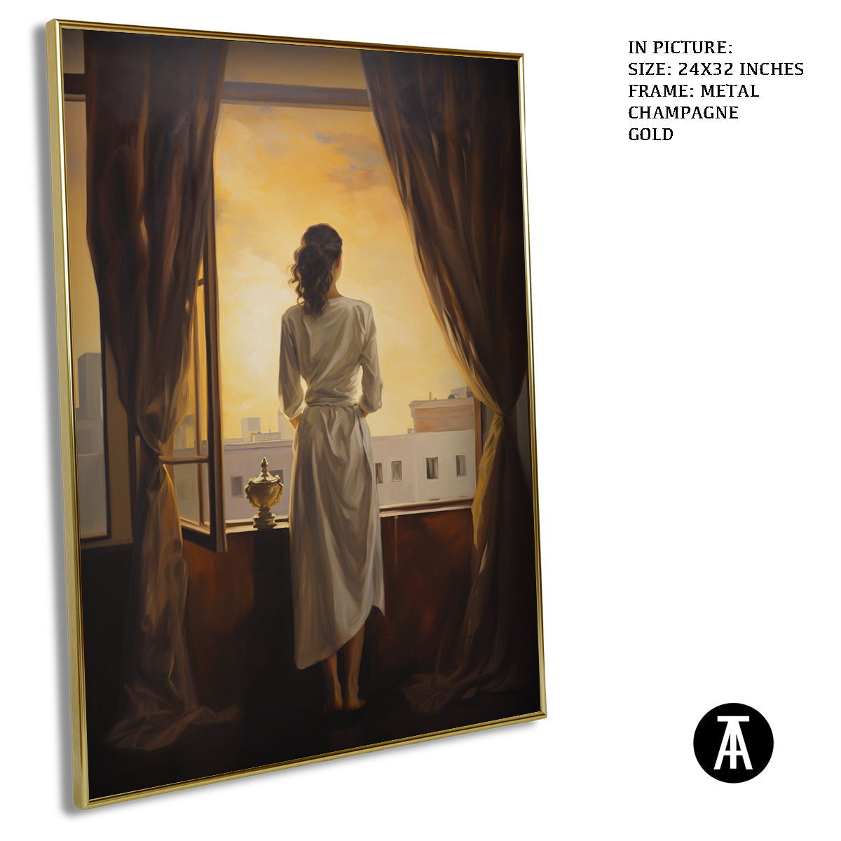 Artwork in Light Brown Frame