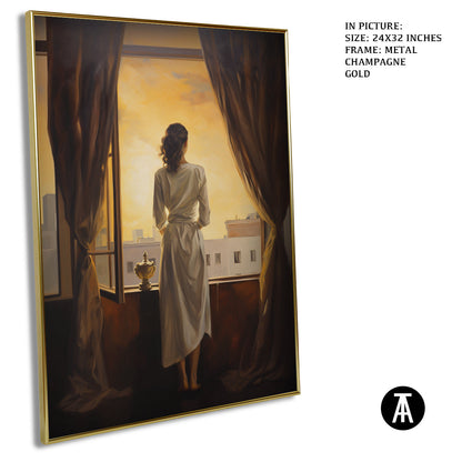 Artwork in Light Brown Frame