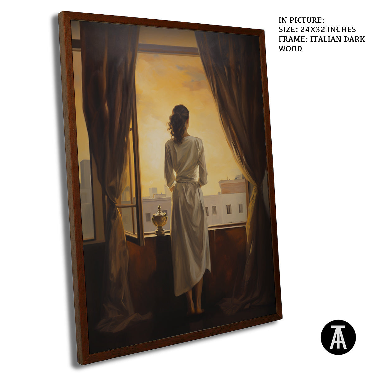 Artwork in Dark Wood Frame