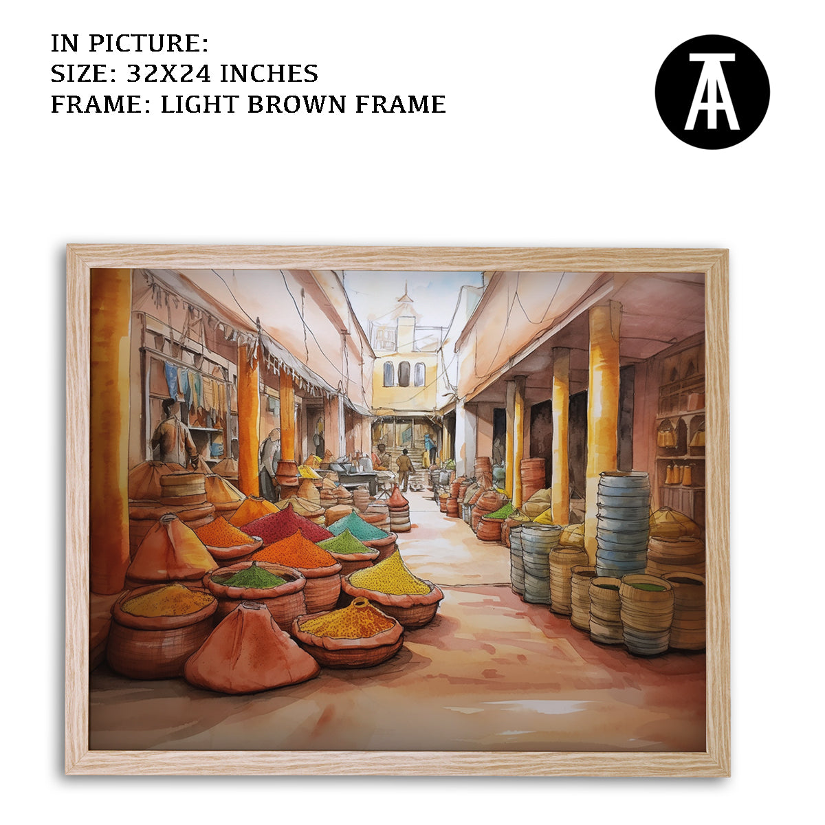 Artwork in Dark Brown Frame
