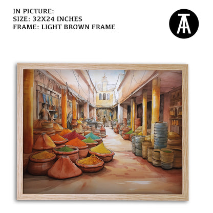 Artwork in Dark Brown Frame