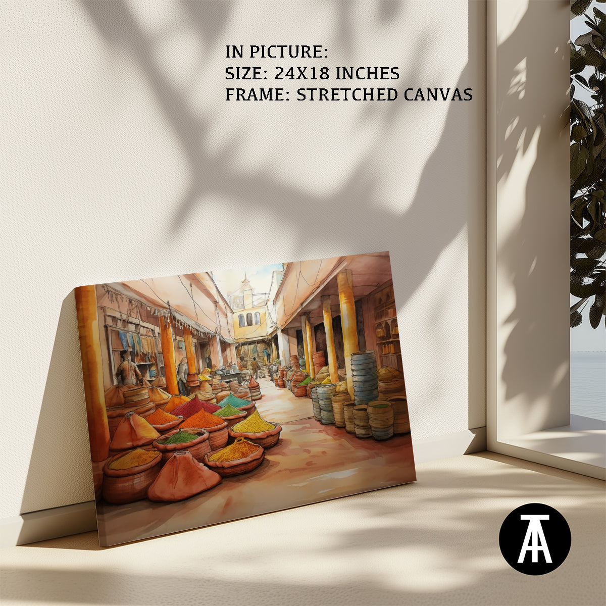 Artwork in Natural Wood Frame